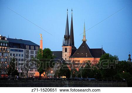 Luxembourg, Notre Dame Cathedral View Large Photo Image Stock Image - Luxembourg, Notre Dame Cathedral. Fotosearch