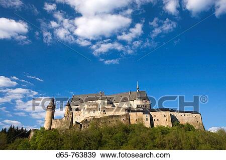 Luxembourg, Vianden, Vianden Chateau (b. 15th c. ) View Large Photo Image Stock Photo - Luxembourg, Vianden, Vianden Chateau (b. 15th c. ). Fotosearch