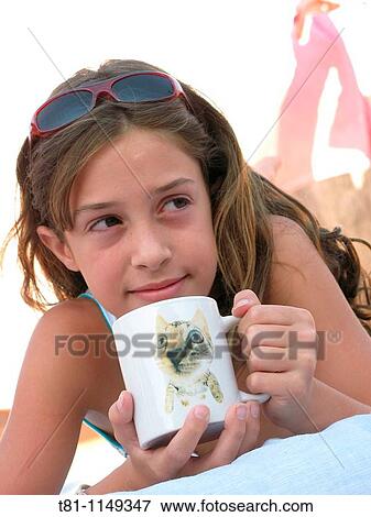 lying girl breakfast View Large Photo Image Stock Photo - lying girl breakfast. Fotosearch