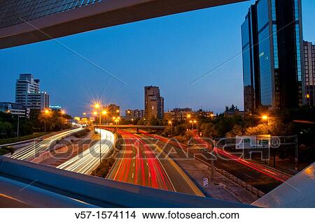 M-30 motorway from La Paloma bridge, night view. Madrid, Spain. View Large Photo Image Picture - M-30 motorway from La Paloma bridge, night view. Madrid, Spain.. Fotosearch