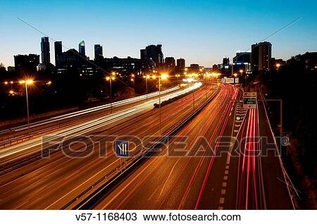 M-30 motorway, night view. Madrid, Spain. View Large Photo Image Stock Image - M-30 motorway, night view. Madrid, Spain.. Fotosearch