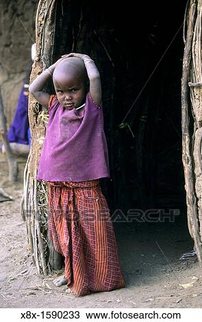 Maasai little girl, Ngogongoro conservation Area, Tanzania View Large Photo Image Stock Image - Maasai little girl, Ngogongoro conservation Area, Tanzania. Fotosearch