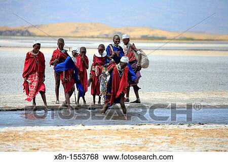 Maasai people, Lake Natron, Tanzania View Large Photo Image Stock Photo - Maasai people, Lake Natron, Tanzania. Fotosearch