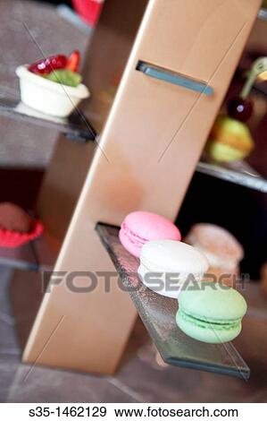 Macarons and other French style desserts as welcome gift display in the hotel room of Hotel Sofitel Macau at Ponte 16, Macau, China View Large Photo Image Stock Photo - Macarons and other French style desserts as welcome gift display in the hotel room of Hotel Sofitel Macau at Ponte 16, Macau, China. Fotosearch