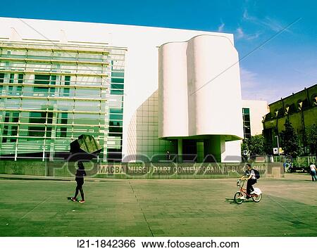 MACBA. Museum of Contemporary Art 1987-1995 by Richard Meier. Pla? a dels? ngels. Barcelona. Catalonia. Spain. View Large Photo Image Stock Photograph - MACBA. Museum of Contemporary Art 1987-1995 by Richard Meier. Pla? a dels? ngels. Barcelona. Catalonia. Spain.. Fotosearch