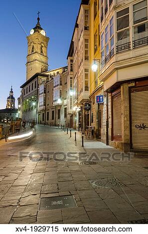 Machete square on dusk with San Vicente church background, Vitoria, Alava, Basque Country, Spain View Large Photo Image Stock Photography - Machete square on dusk with San Vicente church background, Vitoria, Alava, Basque Country, Spain. Fotosearch