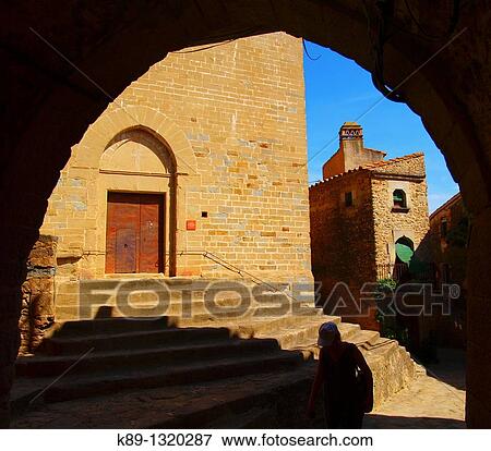 Stock Photo - Madremanya Medieval town Girona Catalunya Spain. Fotosearch