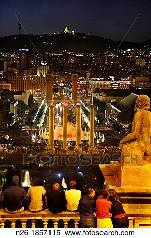 Magic Fountain Montju? c Barcelona View Large Photo Image Stock Photography - Magic Fountain Montju? c Barcelona. Fotosearch