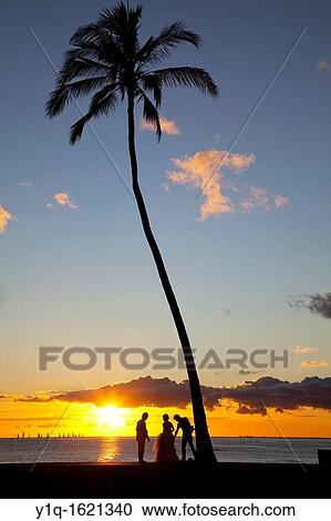 Stock Image - Magic Island, Ala Moana Beach Park, Waikiki, Honolulu, Oahu, Hawaii. Fotosearch