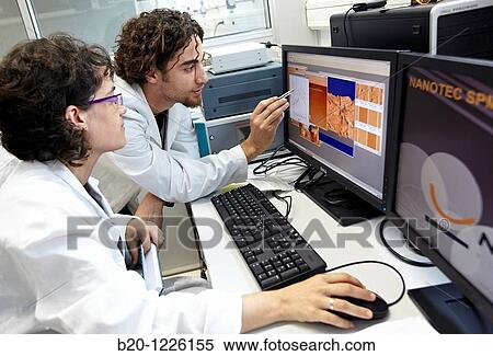 Stock Photography - Magneto-optic Kerr effect microscope, ultra-high vacuum (UHV), Nanophysics laboratory, Materials Physics Center is a joint center of the Spanish Scientific Research Council CSIC and the University of the Basque Country UPV/EHU.. Fotosearch