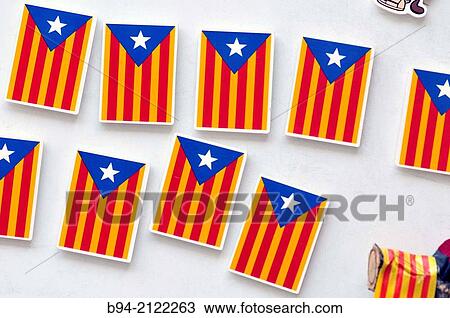 Magnets of Catalonian independentist flags, Barcelona, Catalonia, Spain. View Large Photo Image Stock Image - Magnets of Catalonian independentist flags, Barcelona, Catalonia, Spain.. Fotosearch