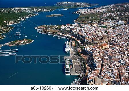 Mahon. Aerial View. Minorca. Balearic Islands. Spain. View Large Photo Image Stock Image - Mahon. Aerial View. Minorca. Balearic Islands. Spain.. Fotosearch