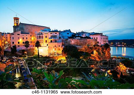 Mahon, old city. Iglesia de Santa Maria la Mayor. Minorca. Balearic Islands. Spain. View Large Photo Image Stock Photography - Mahon, old city. Iglesia de Santa Maria la Mayor. Minorca. Balearic Islands. Spain.. Fotosearch