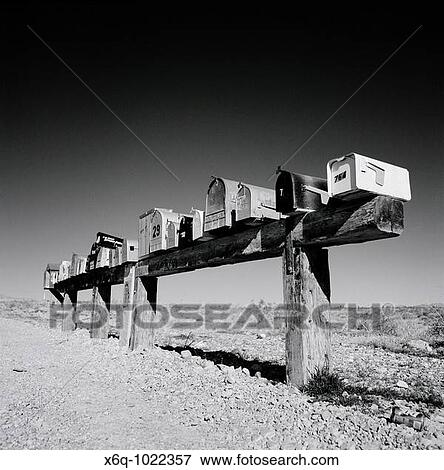 Stock Photo - Mailboxes In Nevada, USA. Fotosearch