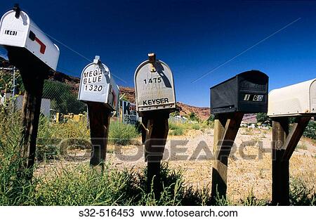 Mailboxes. Moab. Utah. USA View Large Photo Image Stock Image - Mailboxes. Moab. Utah. USA. Fotosearch