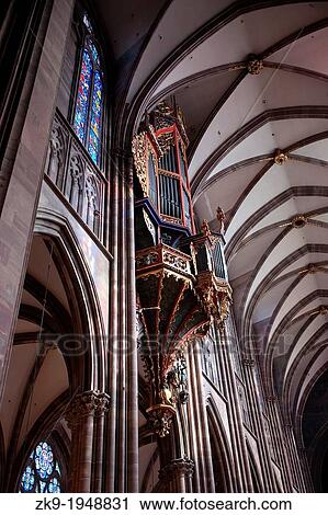Main organ, Strasbourg Cathedral, Strasbourg, France. View Large Photo Image Stock Image - Main organ, Strasbourg Cathedral, Strasbourg, France.. Fotosearch