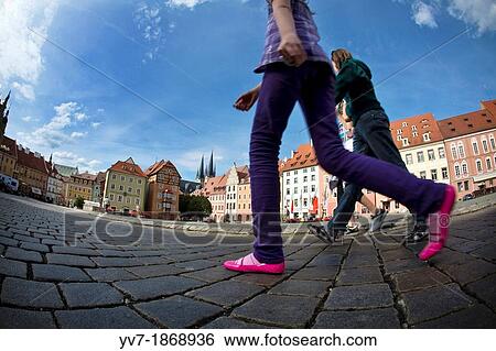 Stock Photograph - Main square in Cheb, surrounded by medieval houses Cheb, Bohemia, Czech Republic, Europe. Fotosearch