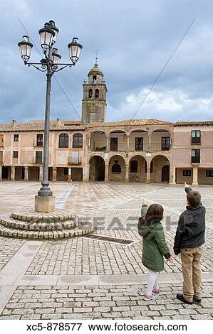 Main Square of Medinaceli, Soria, Castilla y Leon, Spain Five thousand square meters of extension with notable buildings Under his soil they have found Roman mosaics View Large Photo Image Stock Photo - Main Square of Medinaceli, Soria, Castilla y Leon, Spain Five thousand square meters of extension with notable buildings Under his soil they have found Roman mosaics. Fotosearch