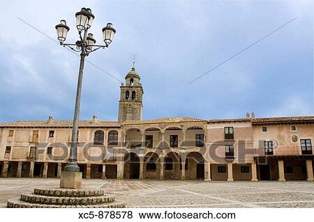 Stock Photo - Main Square of Medinaceli, Soria, Castilla y Leon, Spain Five thousand square meters of extension with notable buildings Under his soil they have found Roman mosaics. Fotosearch