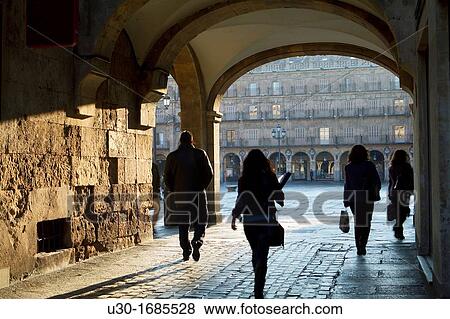 Main Square of Salamanca, declarated World Heritage by UNESCO Castilla y Le? n Spain View Large Photo Image Stock Photo - Main Square of Salamanca, declarated World Heritage by UNESCO Castilla y Le? n Spain. Fotosearch