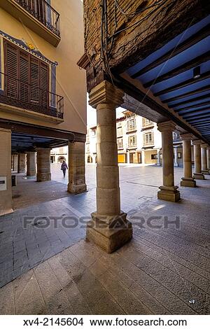 Main square of the town of Graus, a Mediaeval Village, Huesca, Arag? n, Spain. View Large Photo Image Picture - Main square of the town of Graus, a Mediaeval Village, Huesca, Arag? n, Spain.. Fotosearch