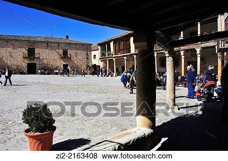 Main Square, Pedraza, Segovia, Spain View Large Photo Image Stock Photo - Main Square, Pedraza, Segovia, Spain. Fotosearch