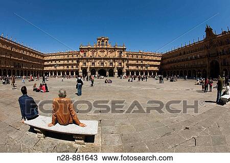 Main Square, Salamanca. Castilla-Leon, Spain View Large Photo Image Stock Image - Main Square, Salamanca. Castilla-Leon, Spain. Fotosearch