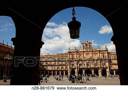 Main Square, Salamanca. Castilla-Leon, Spain View Large Photo Image Stock Photo - Main Square, Salamanca. Castilla-Leon, Spain. Fotosearch