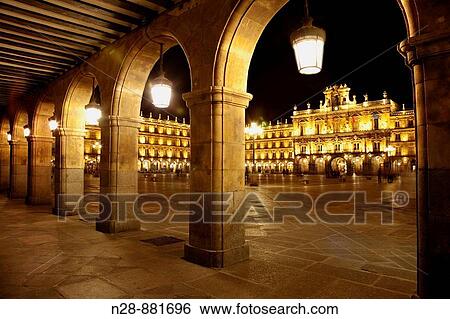 Main Square, Salamanca. Castilla-Leon, Spain View Large Photo Image Stock Photograph - Main Square, Salamanca. Castilla-Leon, Spain. Fotosearch