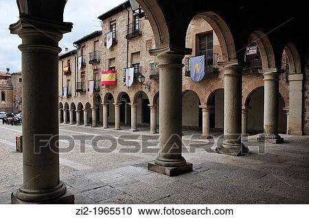 Stock Image - Main Square. Siguenza, Guadalajara, Spain. Fotosearch