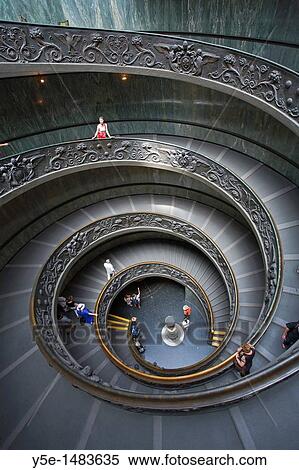 Stock Photography - Main staircase, Musei Vaticani, Rome, Italy. Fotosearch