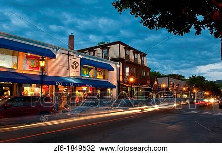Main Street scenes with great sky in Bar Harbor Maine at night exposure holiday vacation View Large Photo Image Stock Image - Main Street scenes with great sky in Bar Harbor Maine at night exposure holiday vacation. Fotosearch