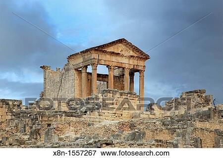 Main temple 168 AD, Dougga Thugga, UNESCO World Heritage Site, Tunisia View Large Photo Image Stock Photo - Main temple 168 AD, Dougga Thugga, UNESCO World Heritage Site, Tunisia. Fotosearch