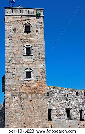 Stock Image - main tower, Castle of Ciutadilla, Urgell, Catalonia, Spain. Fotosearch