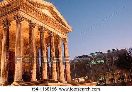 Stock Photograph - Maison Carree in Nimes, Provence. Fotosearch