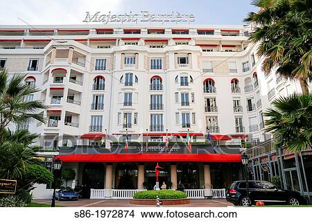 Majestic Barriere Hotel Front Facade and Driveway, La Croisette, Cote d? Azur, French Riviera, France,. View Large Photo Image Picture - Majestic Barriere Hotel Front Facade and Driveway, La Croisette, Cote d? Azur, French Riviera, France,.. Fotosearch