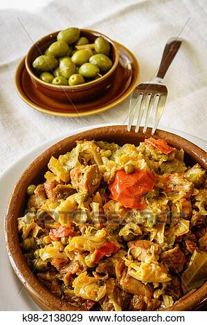 Stock Photo - Majorcan soups, Sopes mallorquines, celler Randa, Mallorca, Balearic Islands, Spain.. Fotosearch