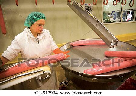 Making sausages at Campofrio factory. Burgos province, Castilla-Le? n, Spain View Large Photo Image Picture - Making sausages at Campofrio factory. Burgos province, Castilla-Le? n, Spain. Fotosearch