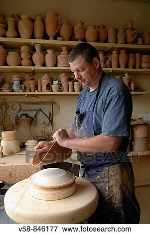 Making traditional Nevers earthenware, Montagnon earthenware factory, Nevers, Nievre, France View Large Photo Image Stock Photo - Making traditional Nevers earthenware, Montagnon earthenware factory, Nevers, Nievre, France. Fotosearch