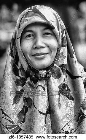 Stock Photography - Malaysia Kuala Lumpur portrait woman Bumi Putra native Muslim color. Fotosearch
