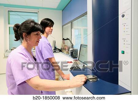Stock Photo - Maldi Biotyper, General Cultures, Microbiology Department, Donostia Hospital, San Sebastian, Donostia, Gipuzkoa, Basque Country, Spain. Fotosearch