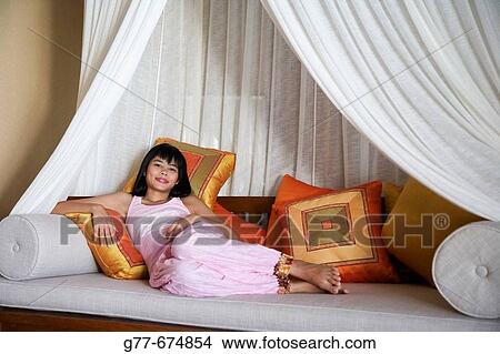 Picture - Maldives. South Male Atoll. Asian Woman.. Fotosearch