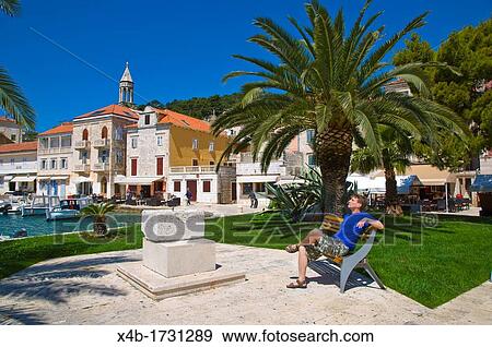 Male tourist Hvar town Hvar Island Dalmatia Croatia Europe View Large Photo Image Stock Photo - Male tourist Hvar town Hvar Island Dalmatia Croatia Europe. Fotosearch