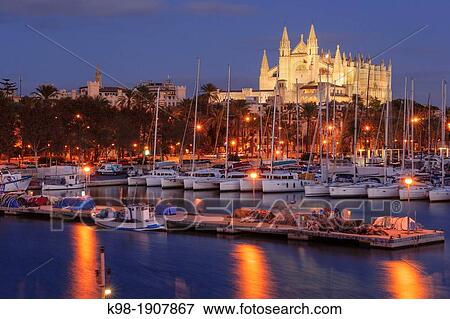 Mallorca Cathedral from the dock of the Riba, XIII Century, Historic-Artistic, Palma, Mallorca, Balearic Islands, Spain, Europe View Large Photo Image Stock Photo - Mallorca Cathedral from the dock of the Riba, XIII Century, Historic-Artistic, Palma, Mallorca, Balearic Islands, Spain, Europe. Fotosearch