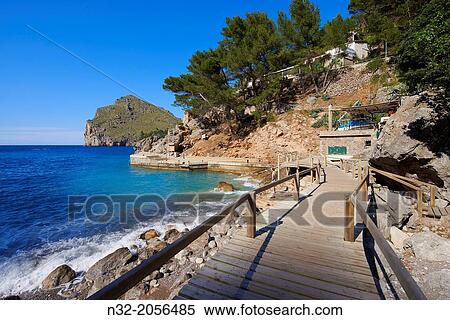 Stock Photography - Mallorca, Sa Calobra, Escorca, La Calobra Cala, Torrent de Pareis, Serra de Tramuntana, UNESCO World Heritage Site, Mallorca Island, Majorca, Balearic Islands, Spain, Europe.. Fotosearch