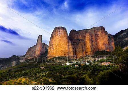 Stock Image - Mallos de Riglos in Huesca province. Aragon. Spain. Fotosearch