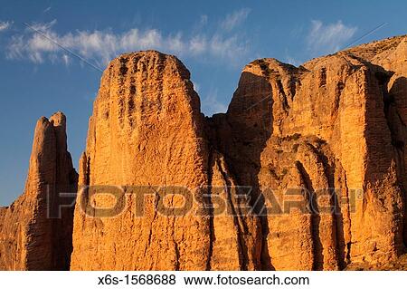 Stock Photo - Mallos de Riglos, Riglos, La Hoya, Huesca, Spain. Fotosearch