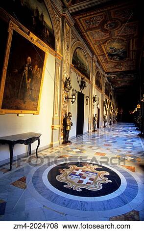 Stock Photo - MALTA, VALLETTA, PALACES OF THE KNIGHTS, INTERIOR, HALLWAY (MUSEUM).. Fotosearch