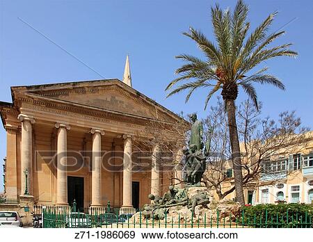 Malta, Valletta, St Paul's Pro-Anglican Cathedral, Independence Square,. View Large Photo Image Stock Photo - Malta, Valletta, St Paul's Pro-Anglican Cathedral, Independence Square,.. Fotosearch