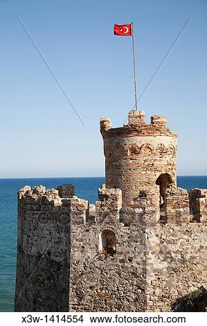 mamure kalesi, castle of XII century, anamur, mediterranean coast, turkey, asia View Large Photo Image Picture - mamure kalesi, castle of XII century, anamur, mediterranean coast, turkey, asia. Fotosearch